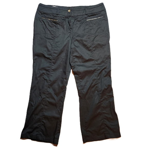 Basler Pants - BASLER Black Straight Leg Pants Button Zip Pockets Size 20